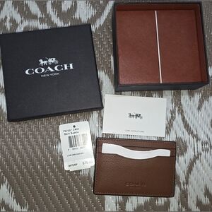 Coach Dark Brown Leather Card Holder